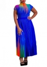 (Blue)2022 Styles Women Sexy Spring&Winter TikTok&Instagram Styles Ruffle Hem Maxi Dress