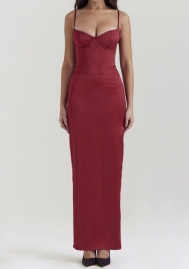 (Red)2023 Styles Women Sexy&Fashion Autumn/Winter TikTok&Instagram Styles Red  Strap Maxi Dress